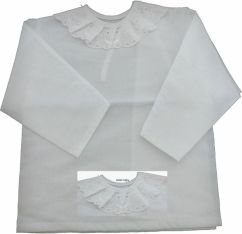 Košilka kojenecká PLÁTNO s krajkou - VZOR MOTÝLCI bílá - vel.62 - obrázek 1