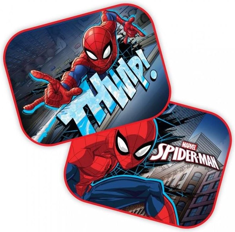 SEVEN Sluneční clona Spiderman Polyester, 2ks 44x35 cm - obrázek 1