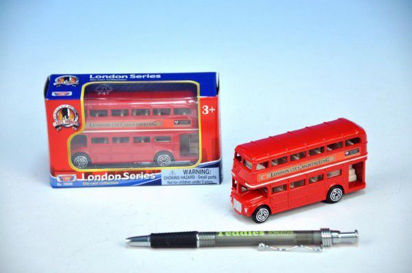 Teddies Autobus Londýn kov 10cm červený patrový v krabičce - obrázek 1