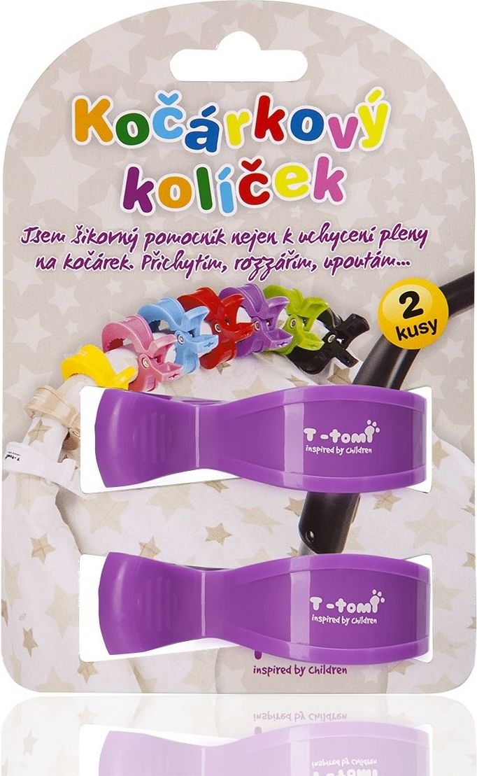 T-tomi Kočárkový kolíček 2 ks fialový - obrázek 1