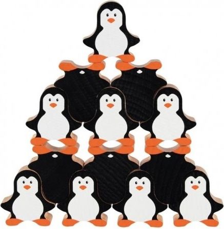 Goki Dřevěná skládací hra - tučňáci, 18ks - obrázek 1