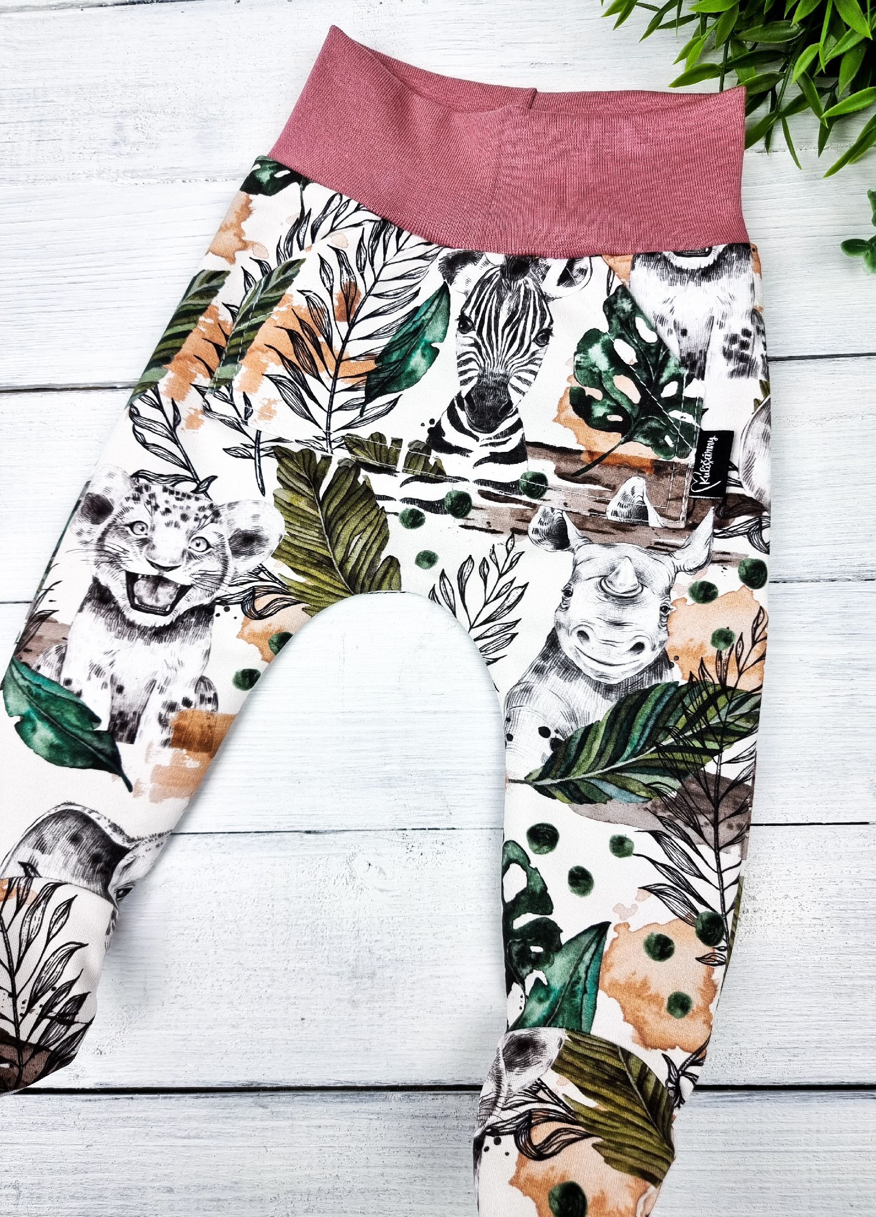 Kulišárny (handmade) Polodupačky ,,ZOO,, OldPink VELIKOST: 56