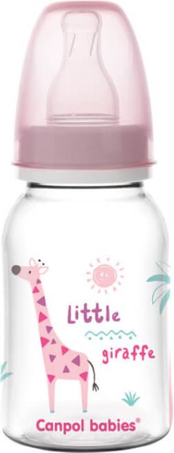 Kojenecká láhev Canpol Babies AFRIKA 120ml růžová - obrázek 1