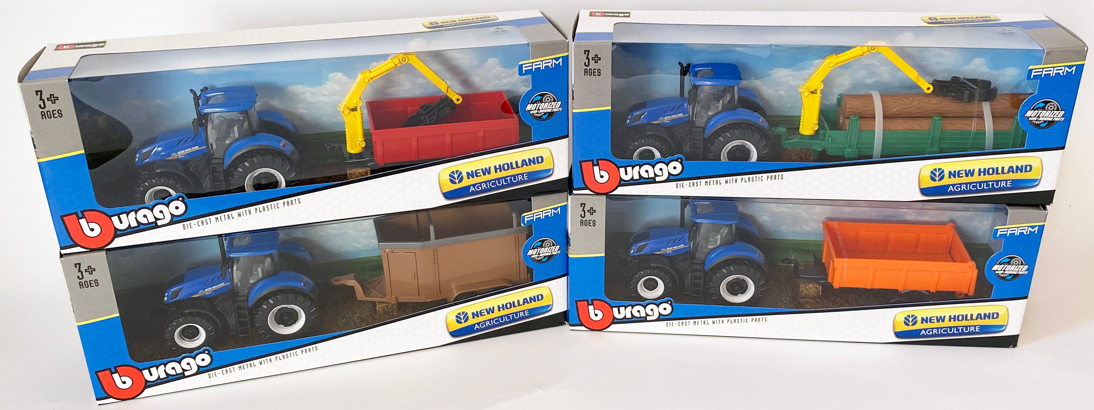 Traktor Bburago New Holland s vlekem varianta vleku: Přeprava zvířat - obrázek 2