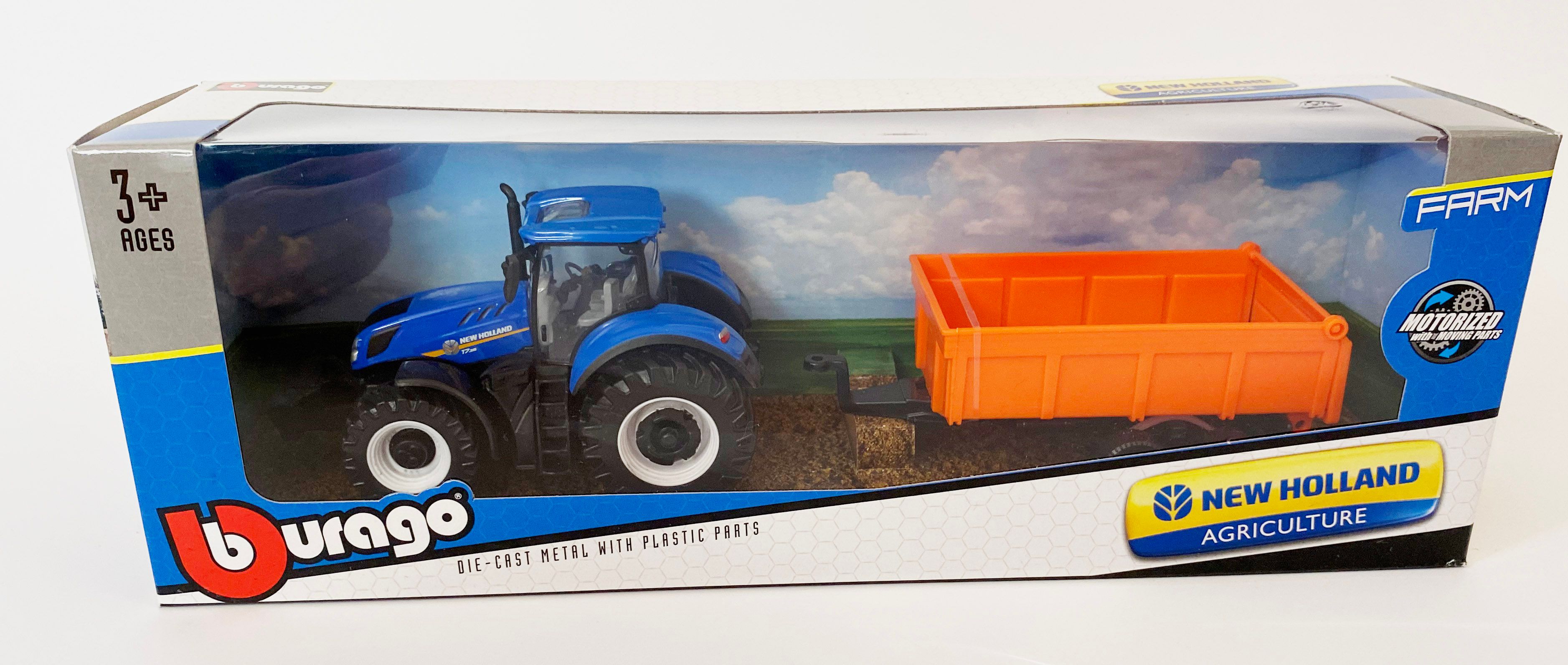 Traktor Bburago New Holland s vlekem varianta vleku: Přeprava zvířat - obrázek 4
