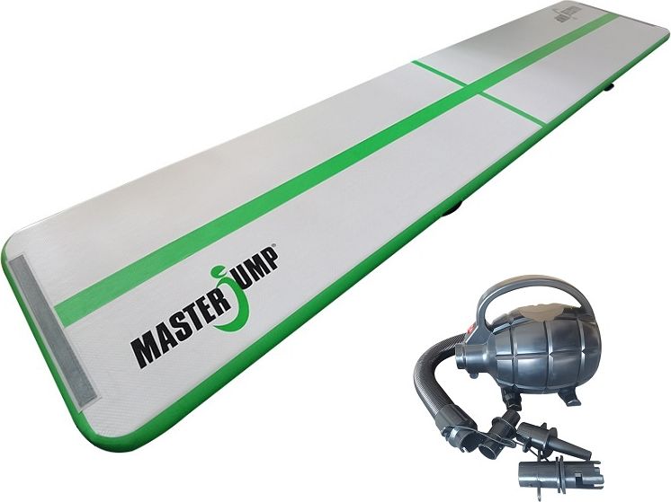 Airtrack MASTER nafukovací žíněnka 500 x 100 x 10 cm - šedá - zelená - obrázek 1