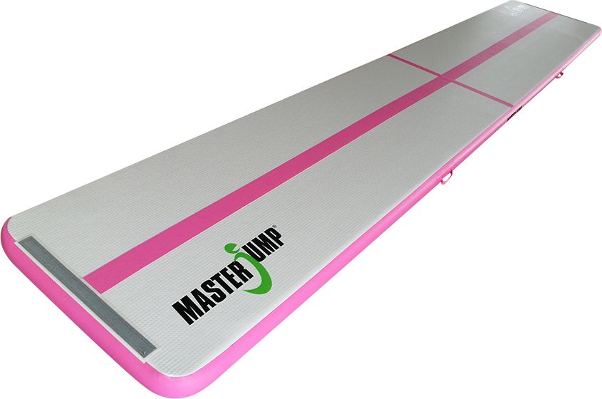 Airtrack MASTERJUMP nafukovací žíněnka 600 x 100 x 10 cm - šedá - růžová - obrázek 1