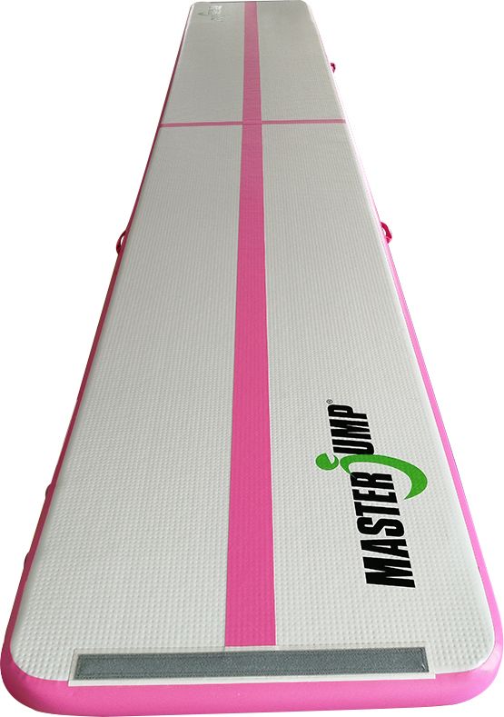 Airtrack MASTERJUMP nafukovací žíněnka 600 x 100 x 10 cm - šedá - růžová - obrázek 2
