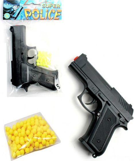 Pistole kuličkovka 13cm policejní revolver na kuličky set s náboji plast - obrázek 1