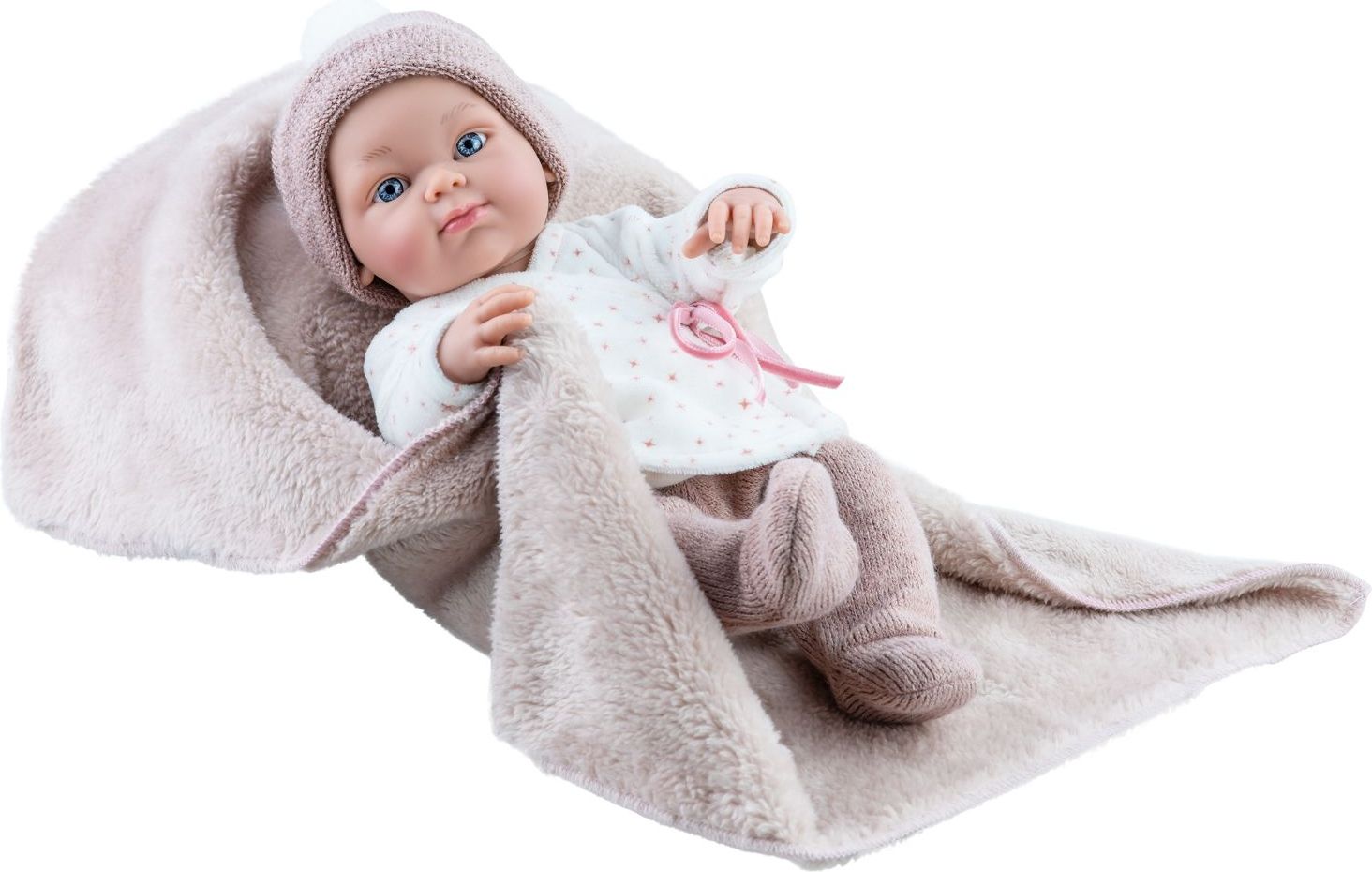 Realistické miminko - holčička - Minipikolina na hnědé dečce - obrázek 1