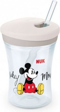 Nekapající hrneček NUK Action Cup se slámkou, 230 ml - Mickey - obrázek 1