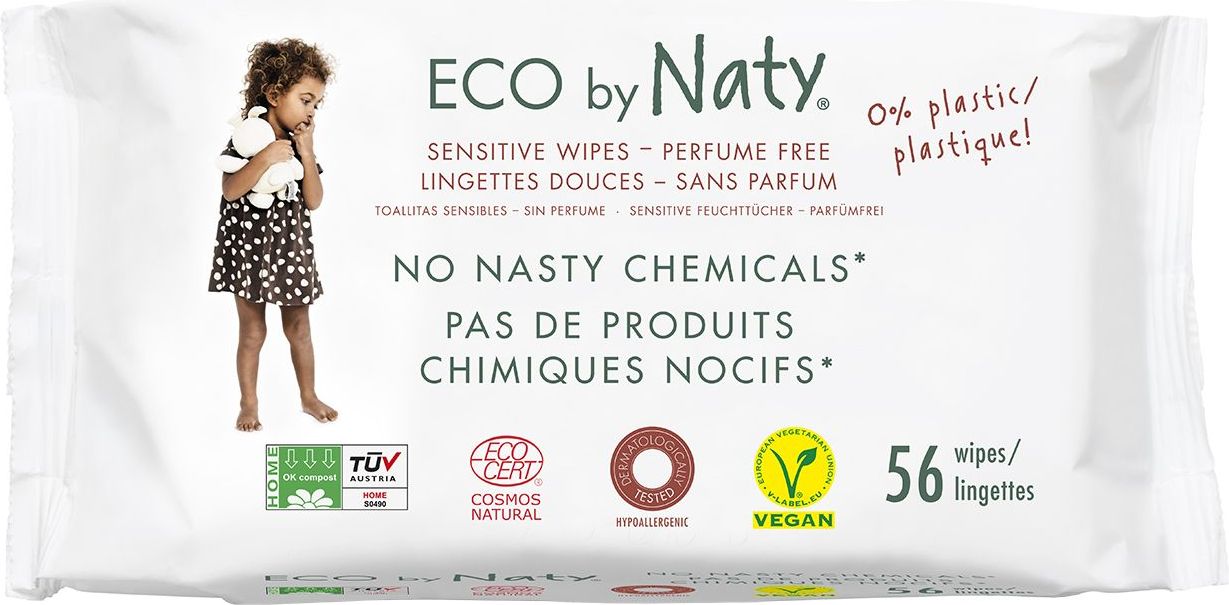Naty Vlhčené ubrousky Nature Babycare bez vůně - pro citlivou pokožku (56 ks) - obrázek 1