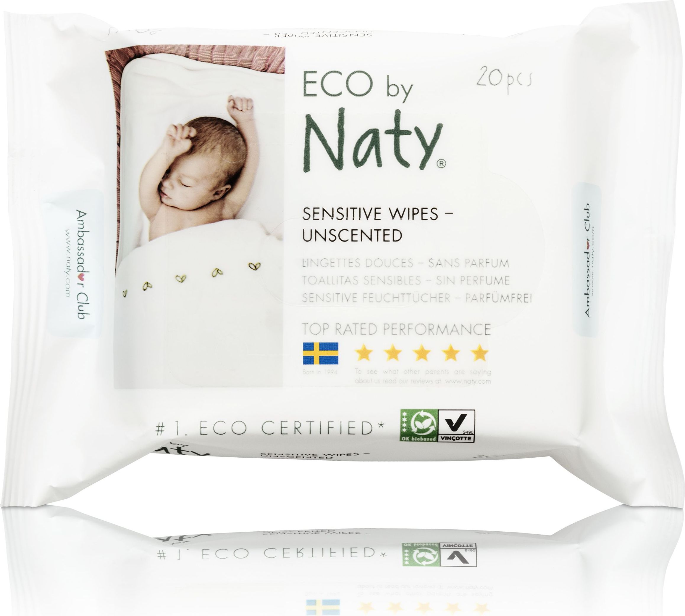 Naty Vlhčené ubrousky Nature Babycare bez vůně - pro citlivou pokožku (20 ks) - obrázek 2