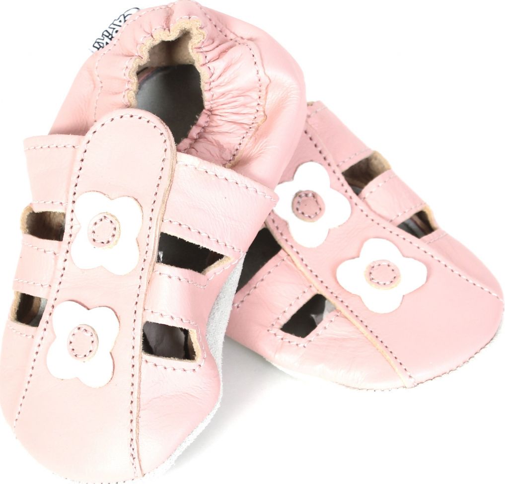 CAPIKI Capiky Kožené capáčky sandálky růžové velikost: 6-12 M (12,5cm) - obrázek 1
