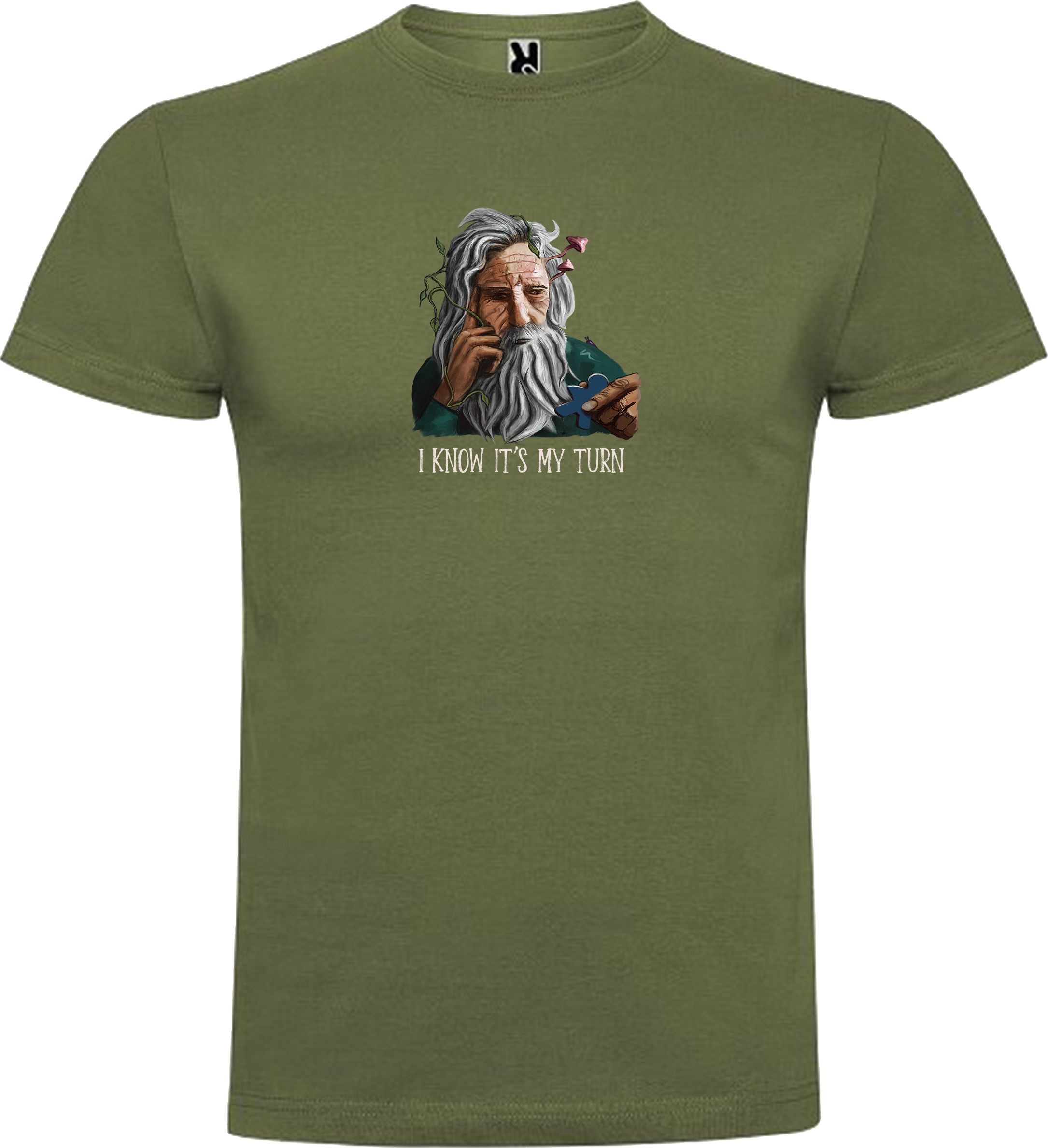 TLAMA games T-shirt "I know it's my turn" Barva: vojenská zelená, Velikost: M - obrázek 1