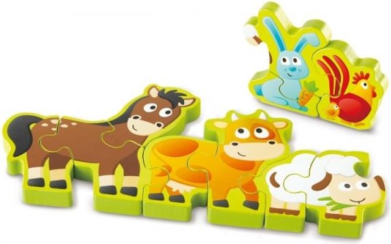 Puzzle - Zvířátka a číslice, 10 dílků - obrázek 1