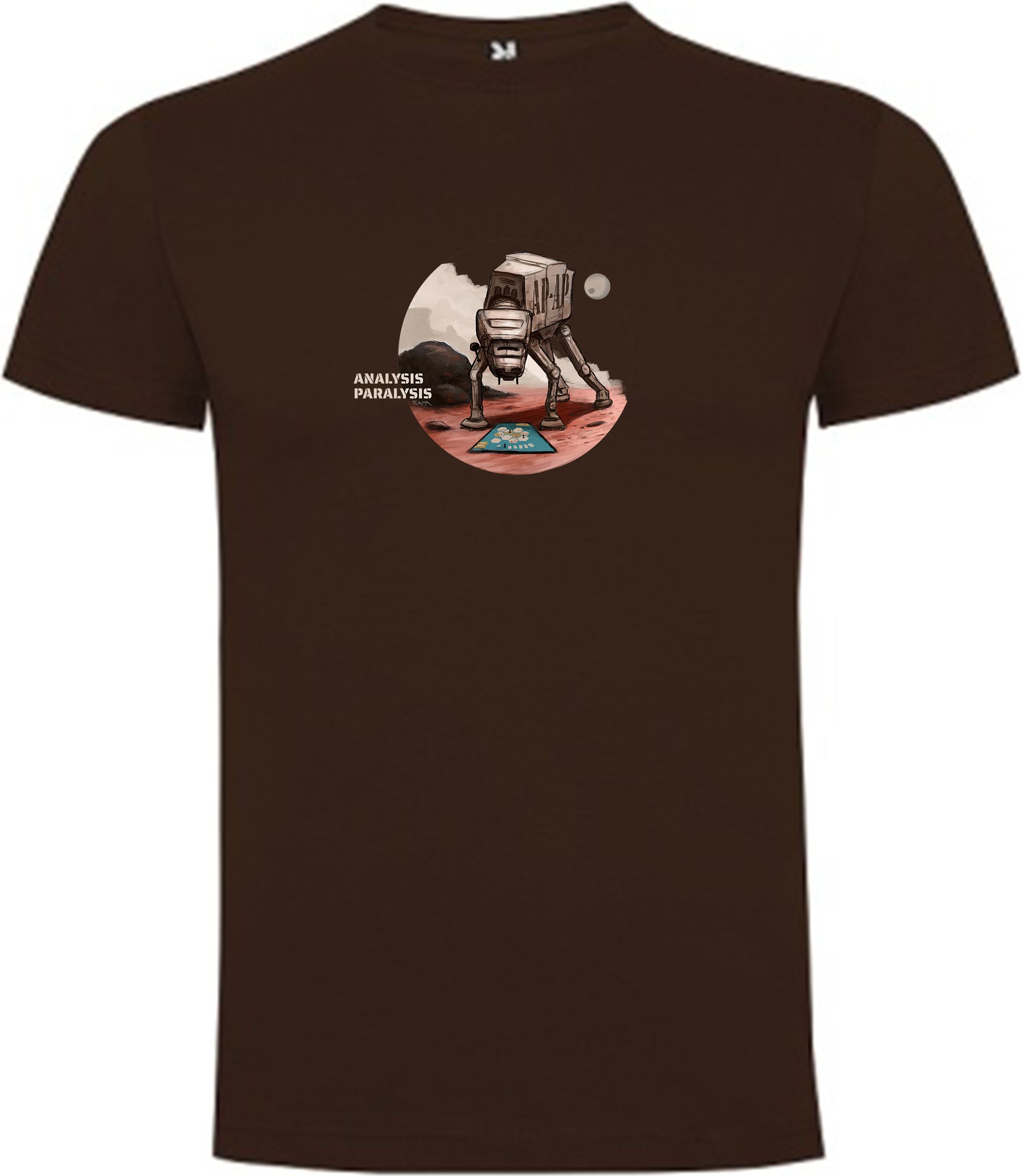 TLAMA games T-shirt "Analysis - Paralysis" Barva: čokoládová, Velikost: XXL - obrázek 1
