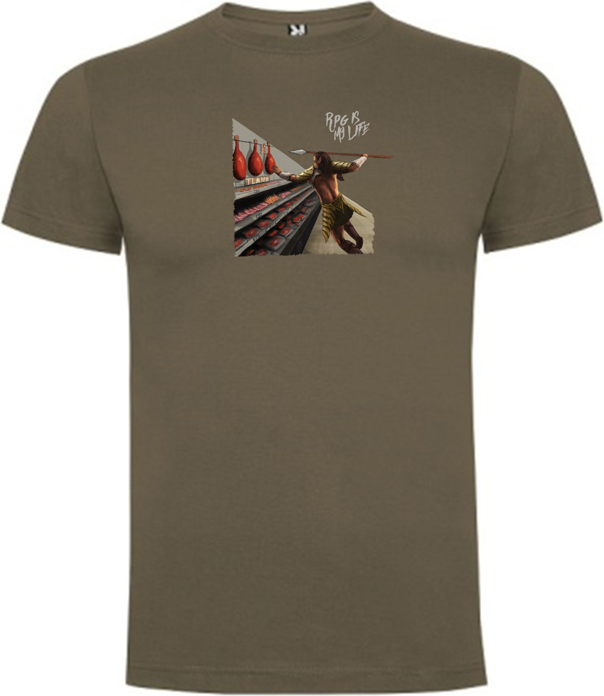 TLAMA games T-shirt "RPG is my life" Barva: ořechová hnědá, Velikost: XXL - obrázek 1