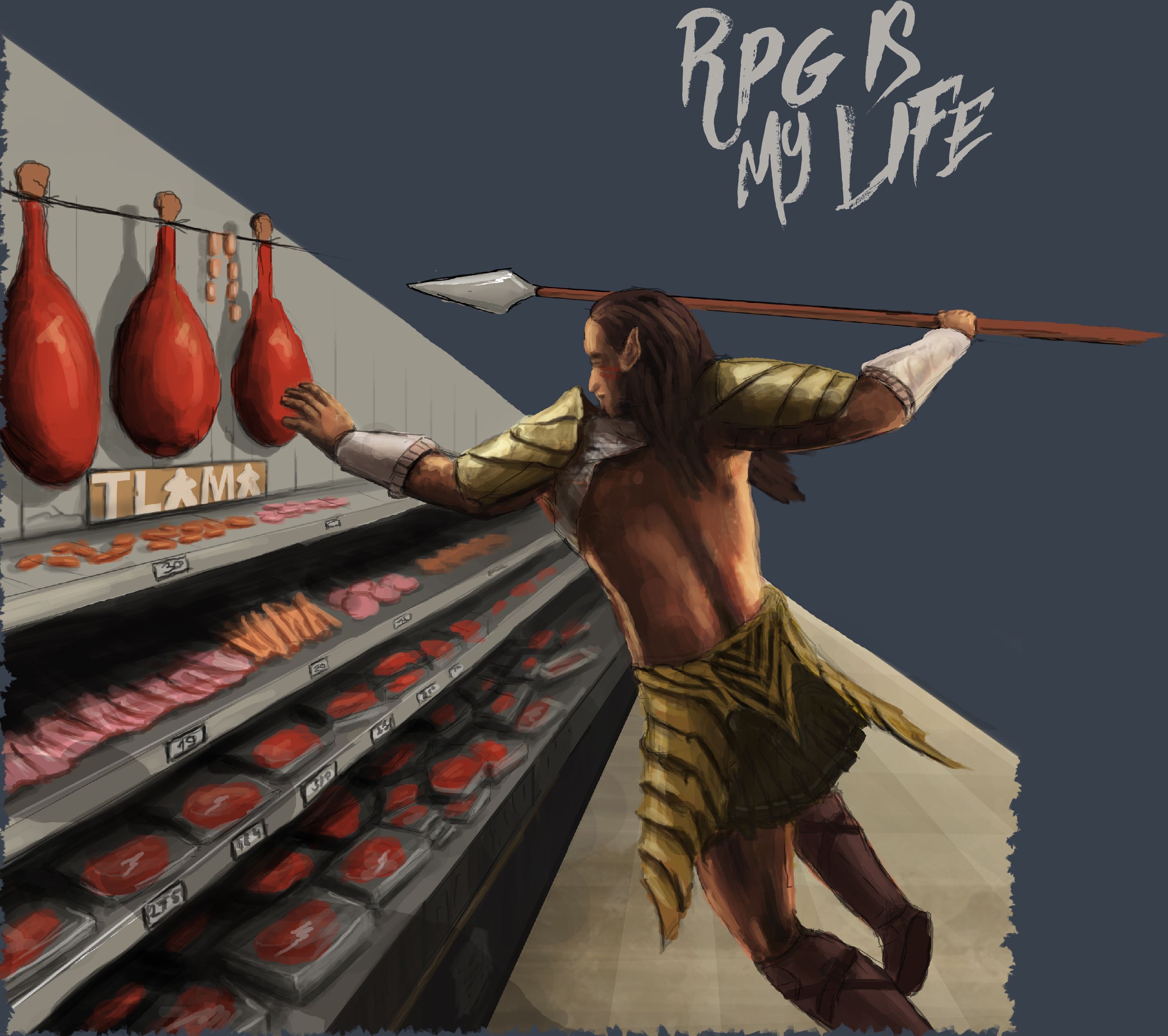 TLAMA games T-shirt "RPG is my life" Barva: ořechová hnědá, Velikost: XXL - obrázek 2