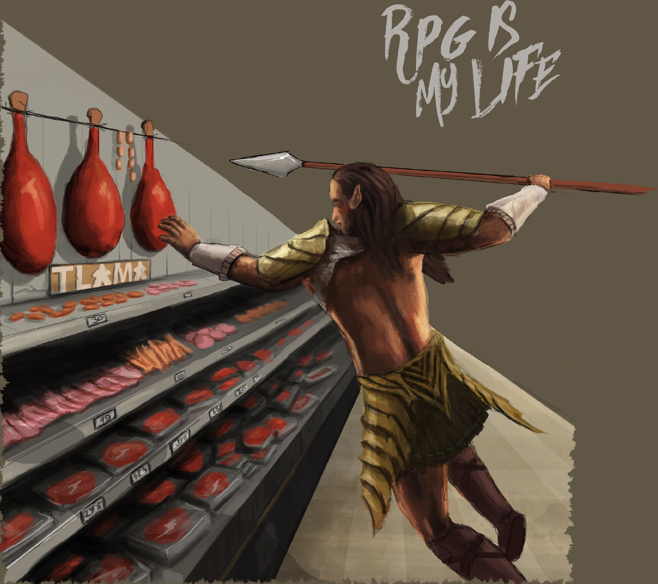 TLAMA games T-shirt "RPG is my life" Barva: ořechová hnědá, Velikost: XXL - obrázek 4