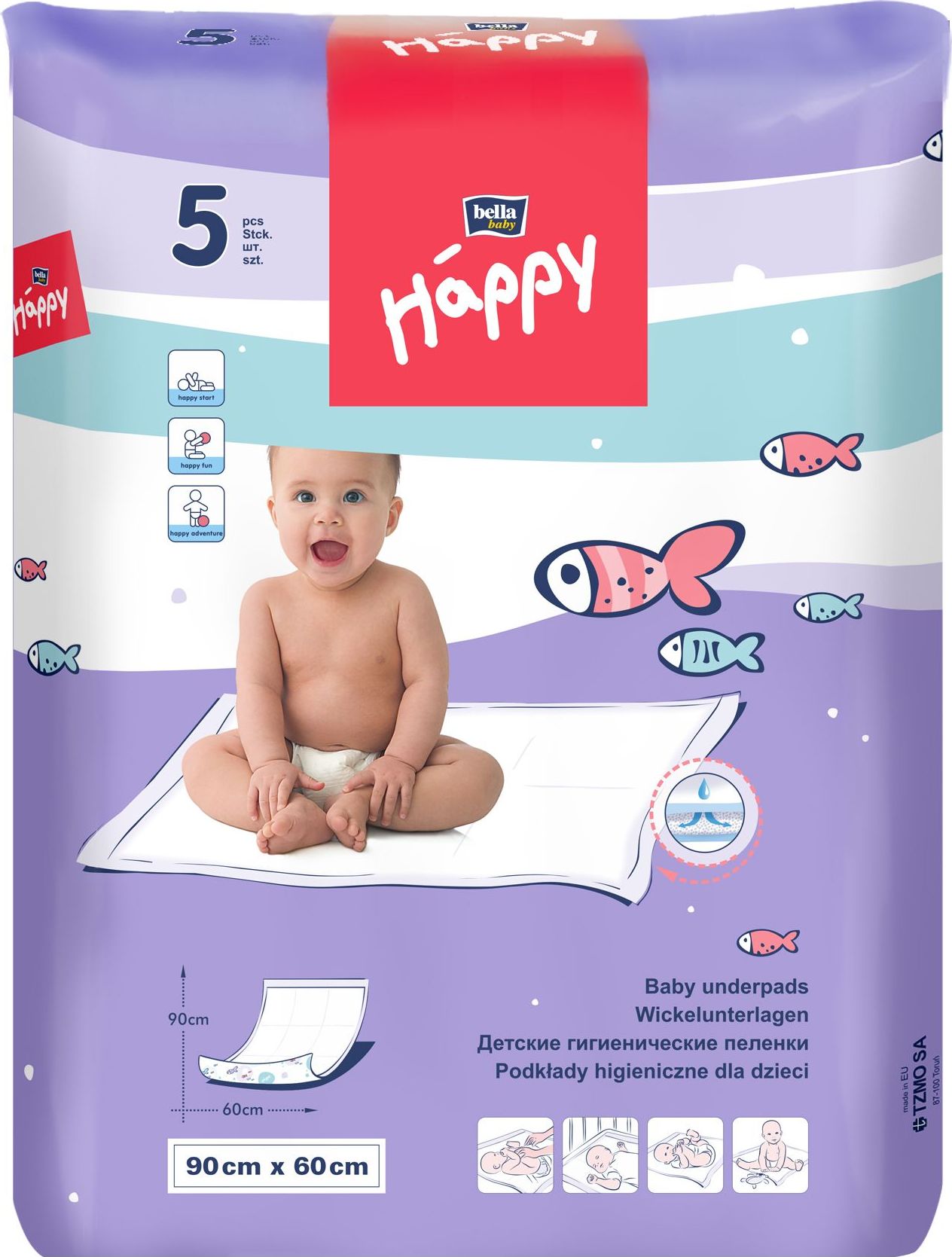 Happy hygienické podložky 60 x 90 cm á 5 ks - obrázek 2