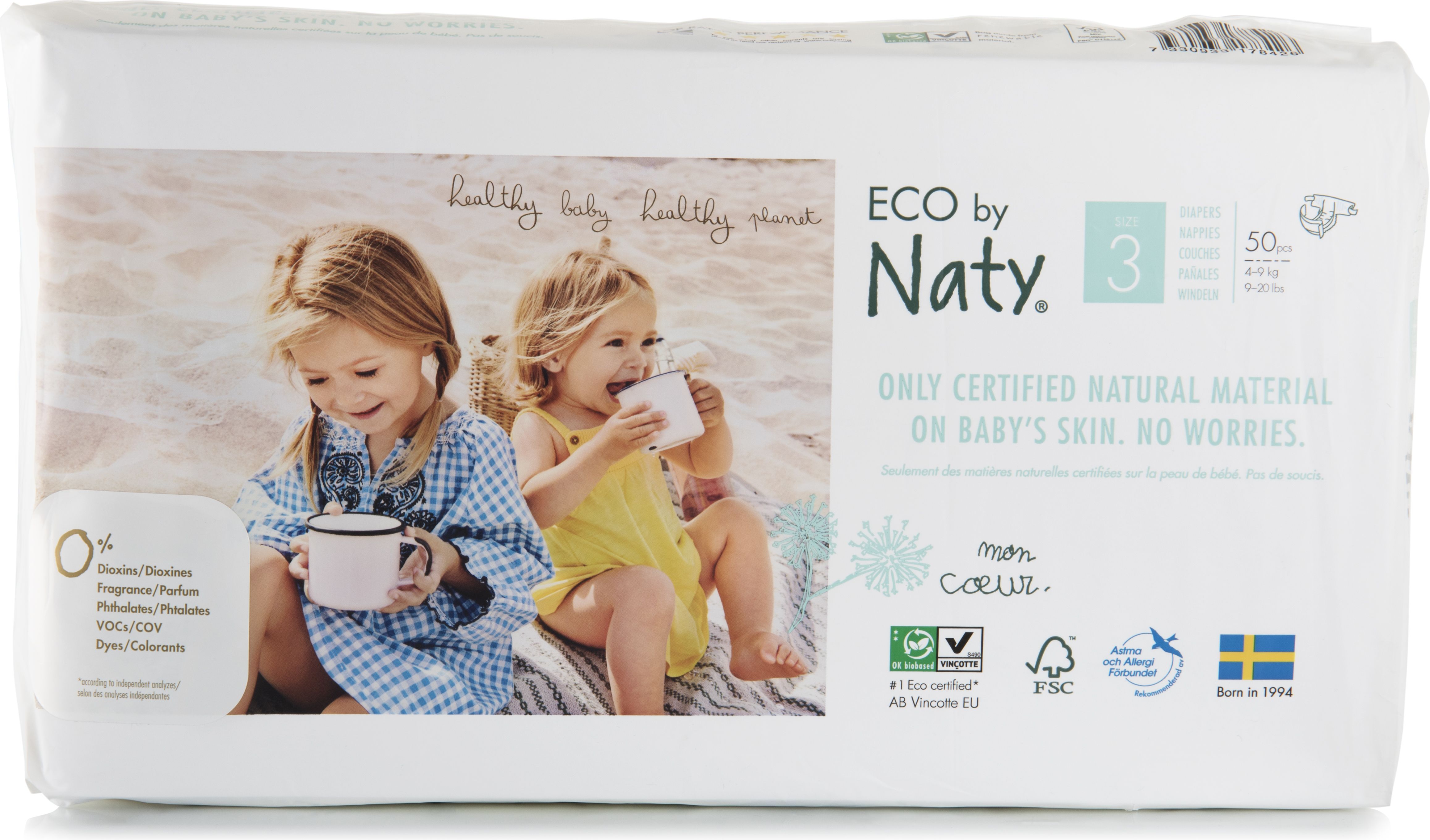 ECO by Naty Midi 4-9 kg dětské plenky 50 ks - obrázek 2