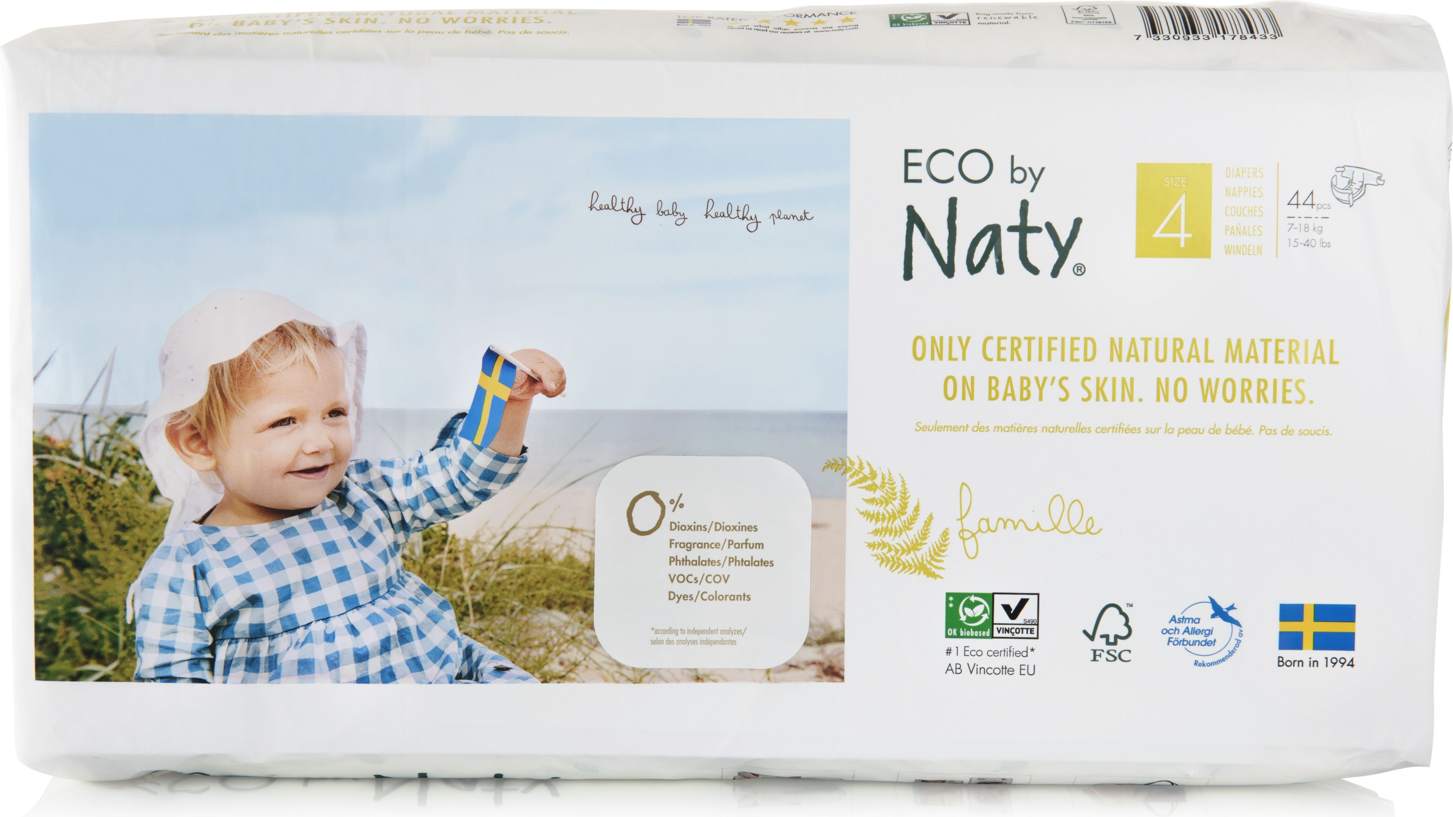 NATY NATURE BABYCARE 4 MAXI, 44 ks (7-18 kg) ECONOMY PACK - jednorázové pleny - obrázek 2