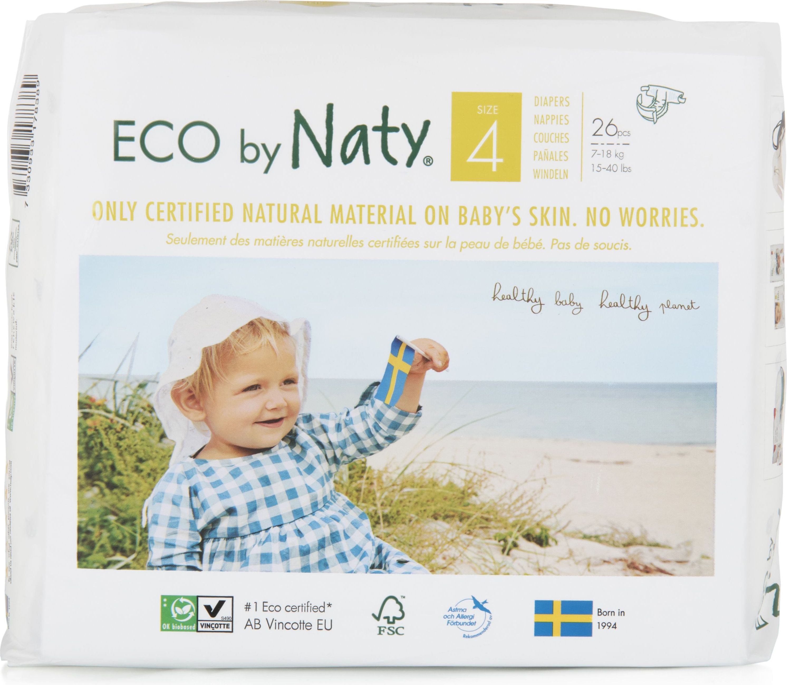 NATY NATURE BABYCARE 4 MAXI, 26 ks (7-18 kg) - jednorázové pleny - obrázek 2