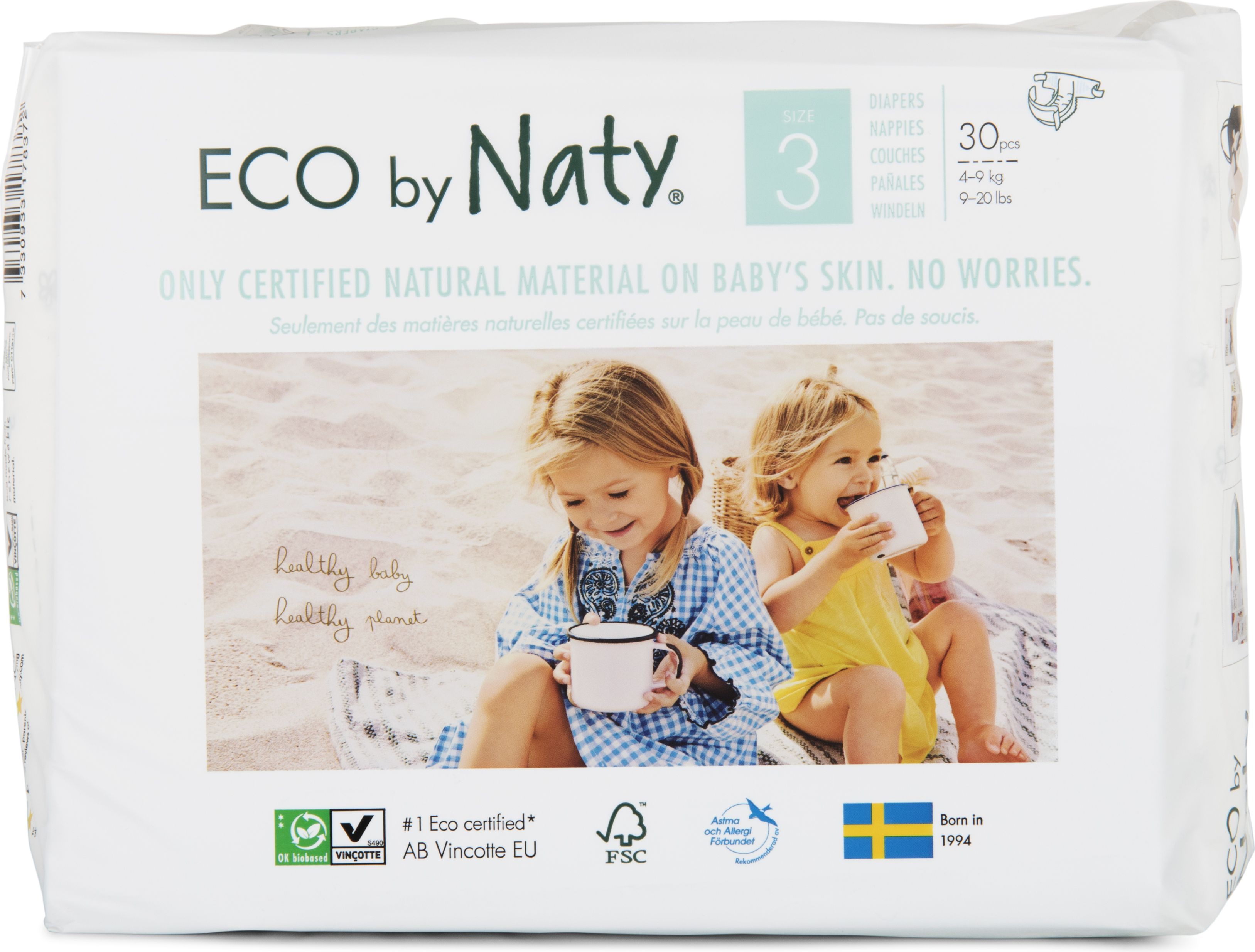 ECO by Naty Midi 4-9 kg dětské plenky 30 ks - obrázek 2