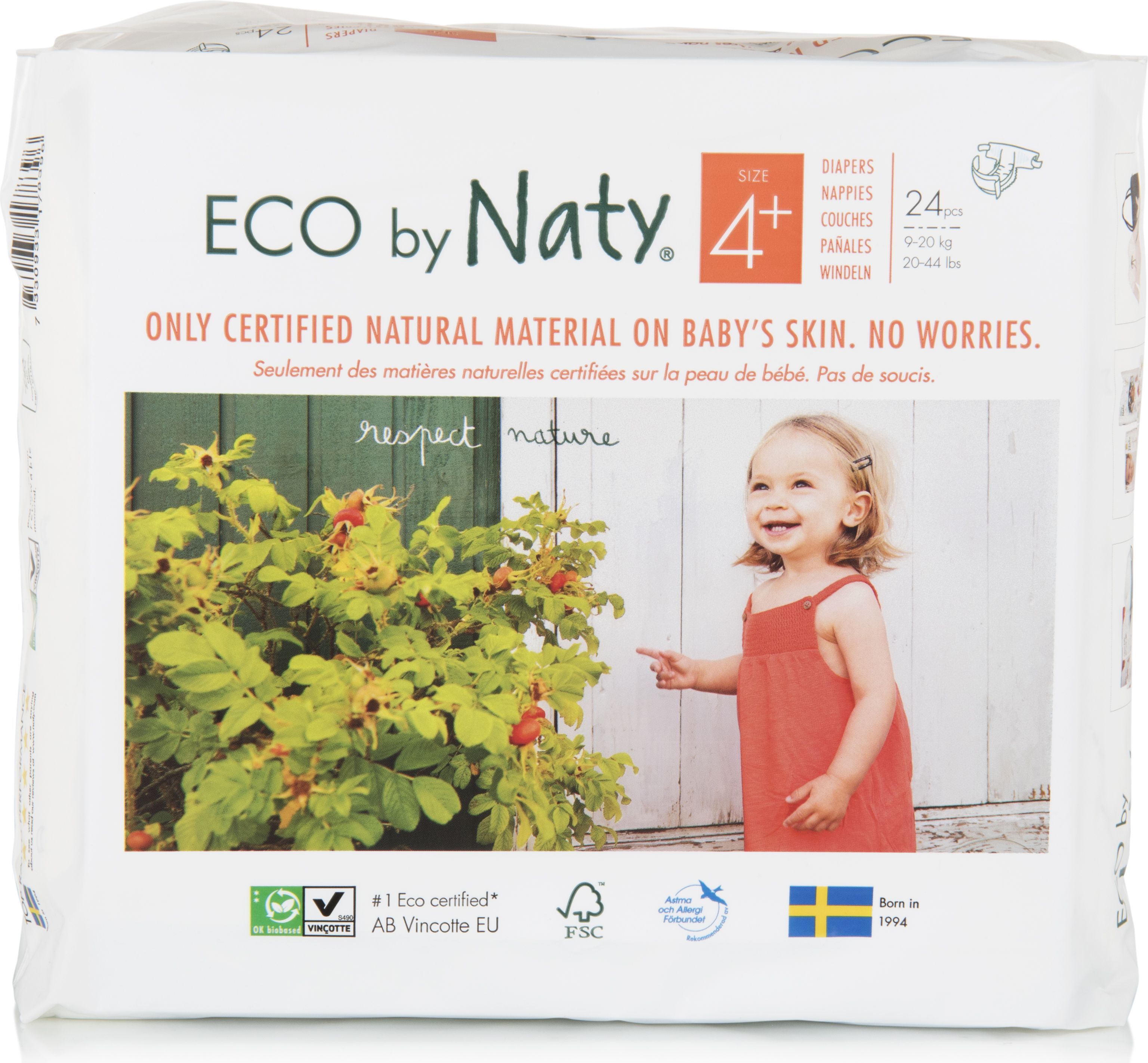 ECO by Naty Maxi+ 9-20 kg dětské plenky 24 ks - obrázek 2