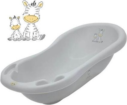 Dětská vanička Maltex Baby zebra šedá 100cm s výpustí - obrázek 1