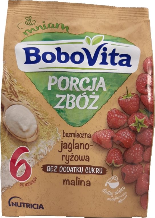 BoboVita nemléčná jáhlovo-rýžová kaše malina 170 g - obrázek 1