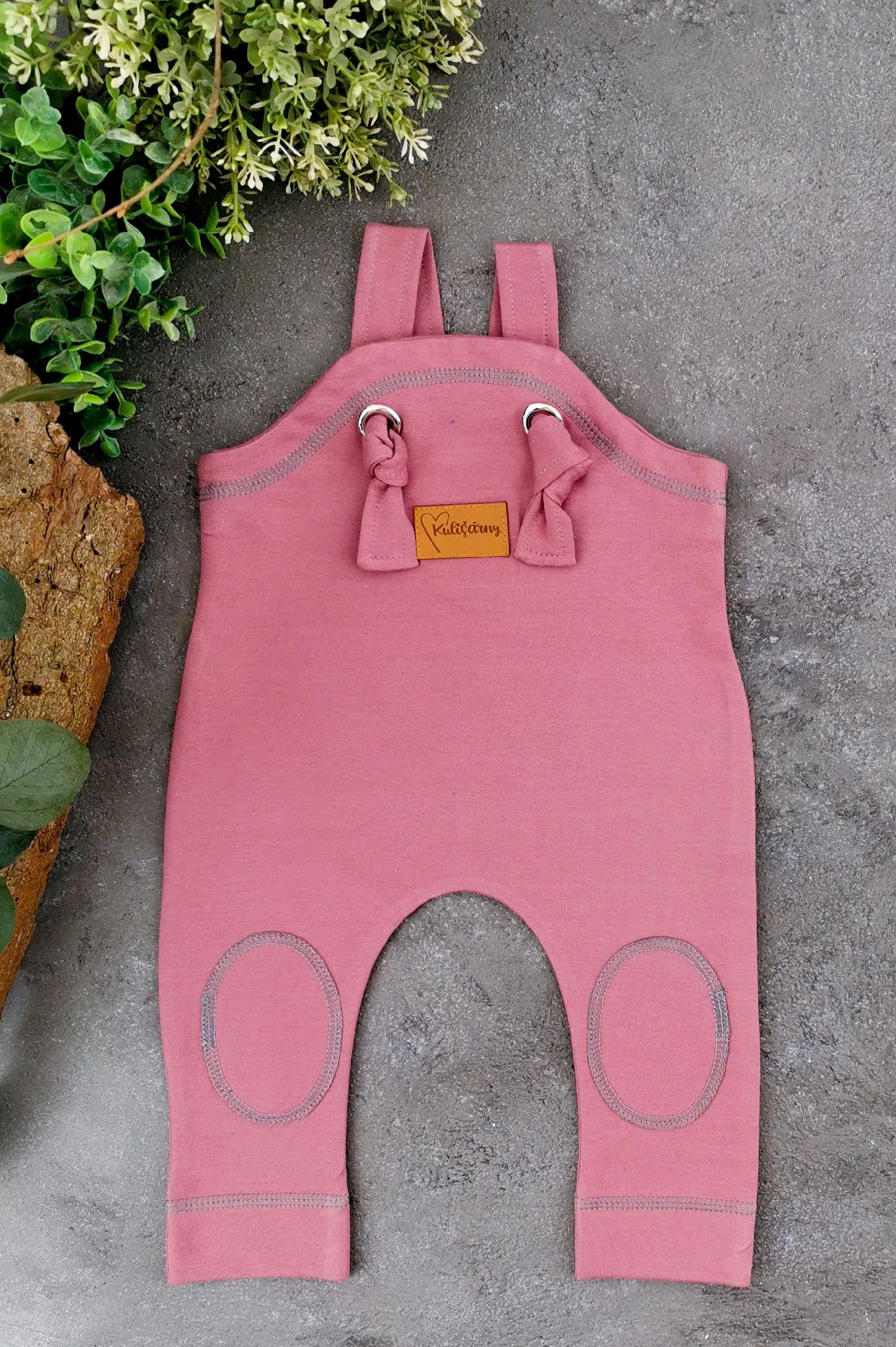 Kulišárny (handmade) Laclové tepláčky se záplátou ,,OldPink,, VELIKOST: 56