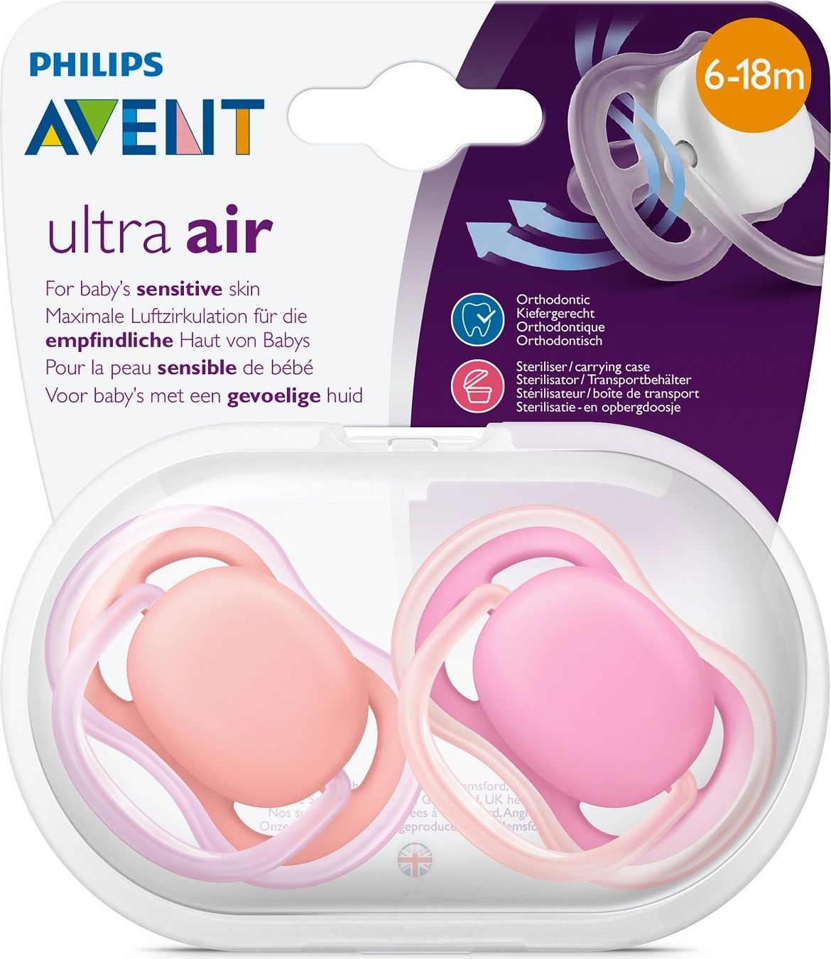 Avent Ultra air 6-18 m šidítko 2 ks pro dívky - obrázek 2