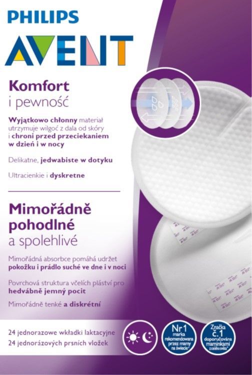 Prsní vložky jednorázové pro den i noc Avent - 24 ks - obrázek 3
