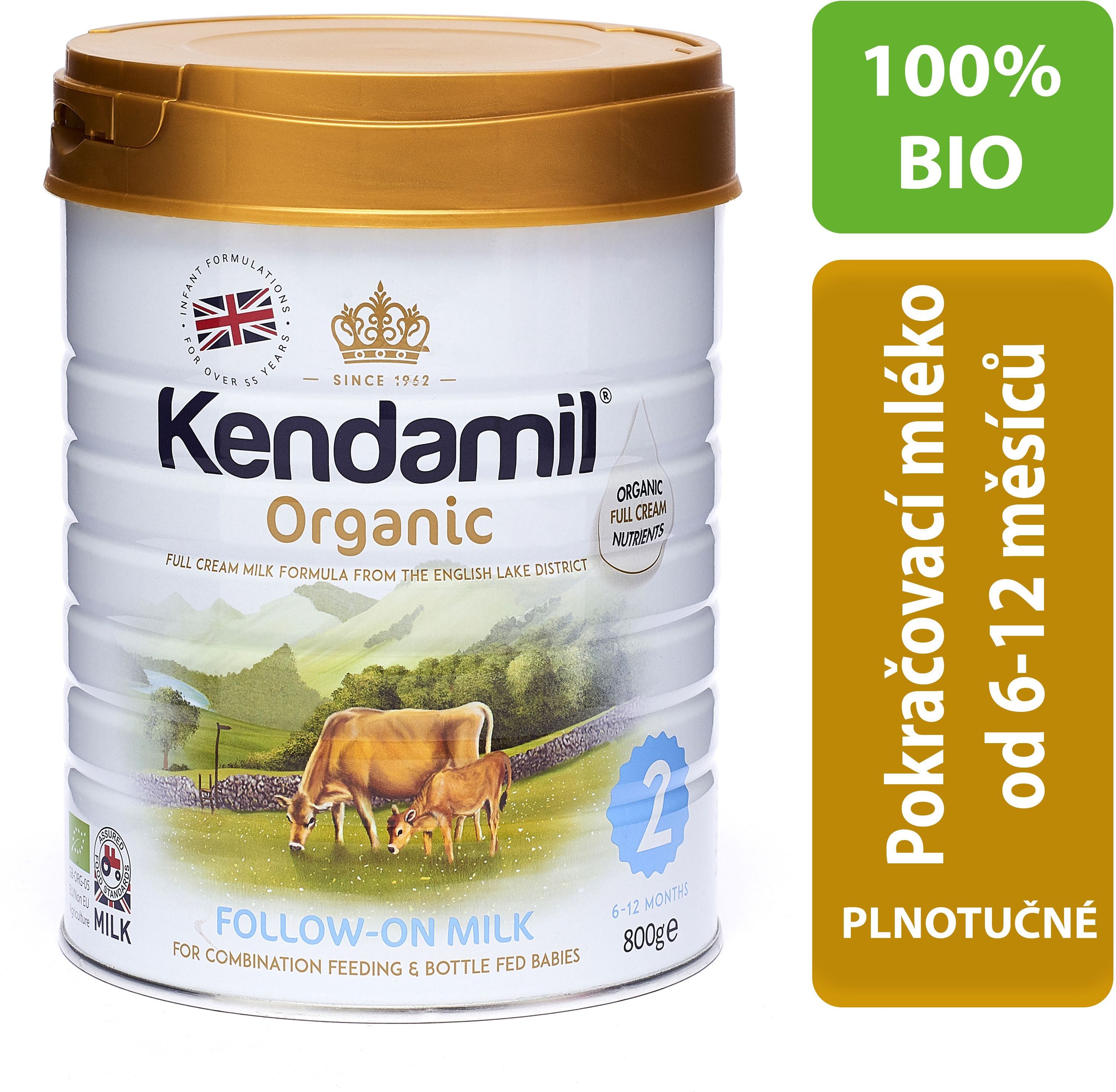 KENDAMIL 100% BIO/organické plnotučné pokračovací mléko 2 (800g) - obrázek 3