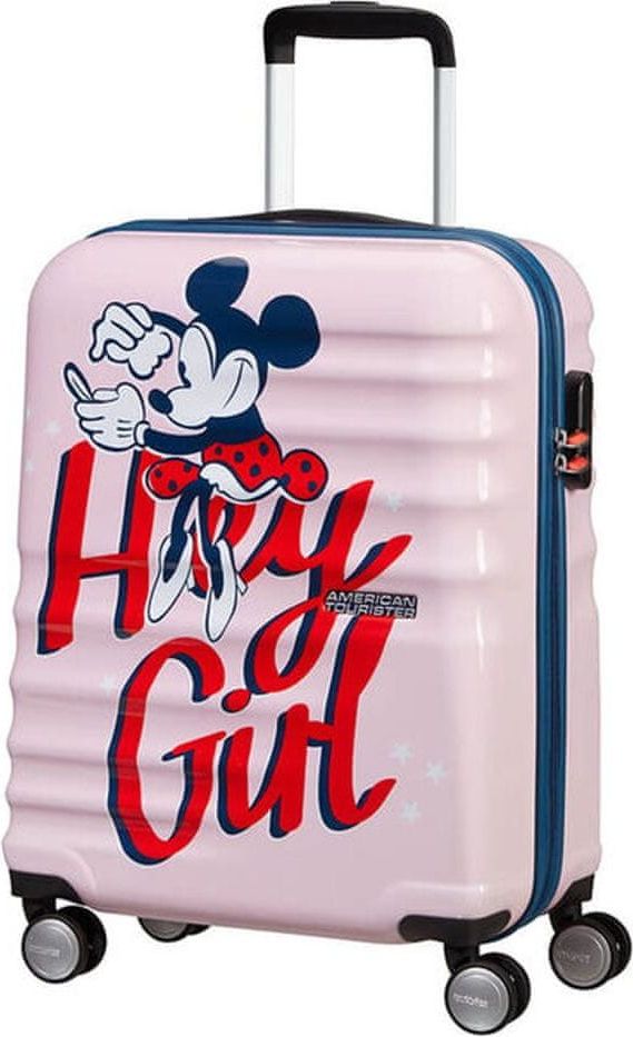American Tourister Kabinový cestovní kufr Wavebreaker Disney Spinner 31C 36 l Minnie Darling Pink - obrázek 1