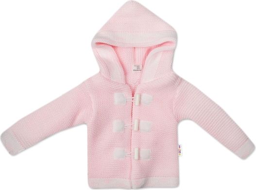 Baby Nellys Dvouvrstvý kojenecký svetřík s kapucí - růžový - obrázek 1
