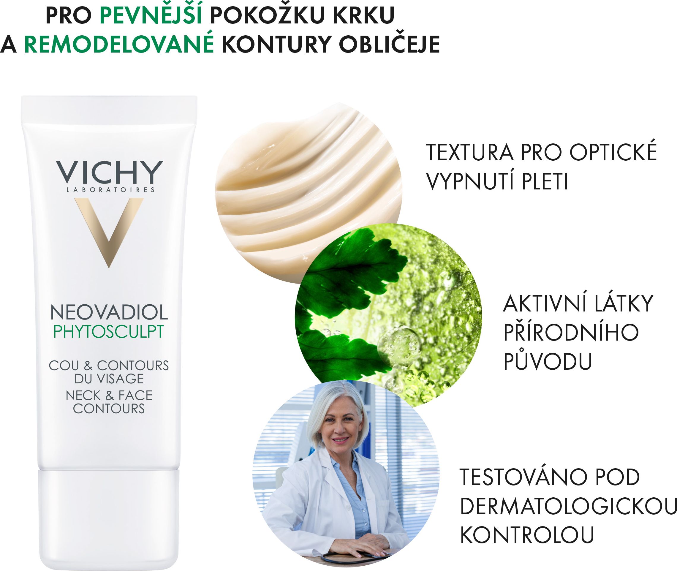 Vichy Péče pro zpevnění a remodelaci kontur krku a obličeje Neovadiol Phytosculpt (Neck and Face Contours)  50 ml - obrázek 3