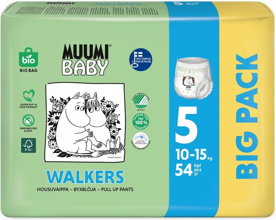 MUUMI BABY Walkers Big Pack vel. 5, 54 ks, 10-15 kg bílá 5 - obrázek 1