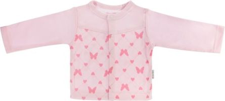 Bavlněná košilka Motýlek srdíčko - růžová, Velikost koj. oblečení 68 (4-6m) - obrázek 1