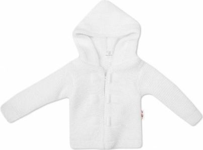Baby Nellys Dvouvrstvý kojenecký svetřík s kapucí - bílý, Velikost koj. oblečení 56 (1-2m) - obrázek 1