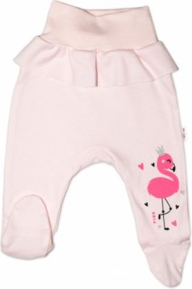 Baby Nellys Bavlněné kojenecké polodupačky, Flamingo volánkem - růžové, Velikost koj. oblečení 56 (1-2m) - obrázek 1