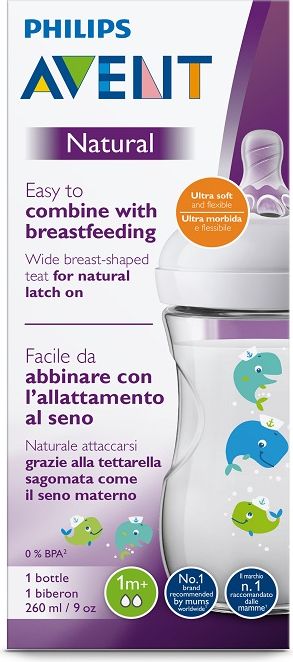 Philips AVENT Láhev Natural 260 ml, 1 ks velryba - obrázek 2