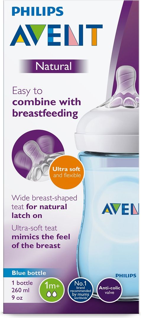 Philips Avent láhev NATURAL Modrá 260ml - obrázek 2