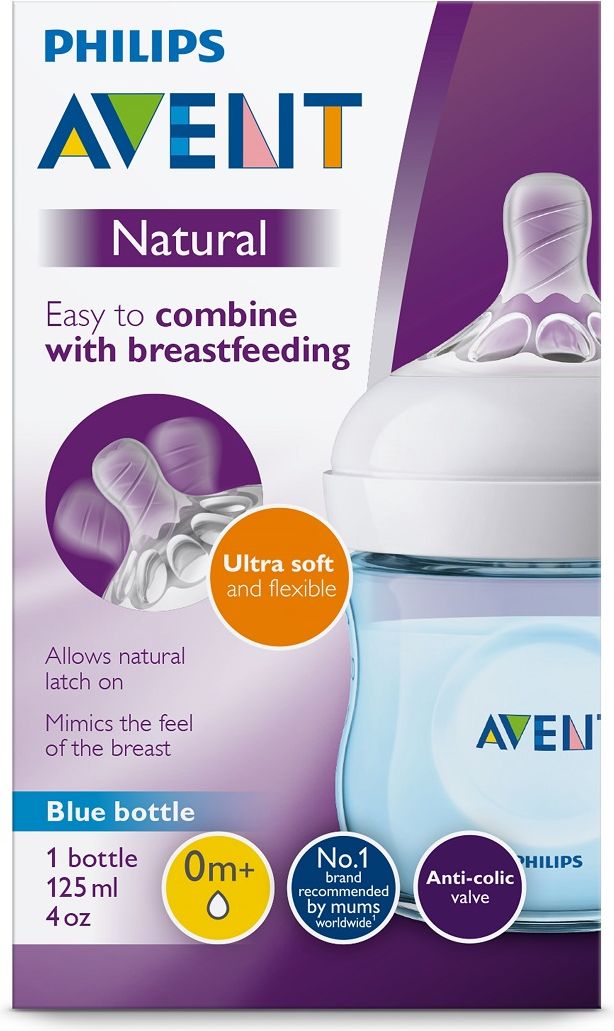 AVENT Láhev Natural 125 ml, modrá - obrázek 2