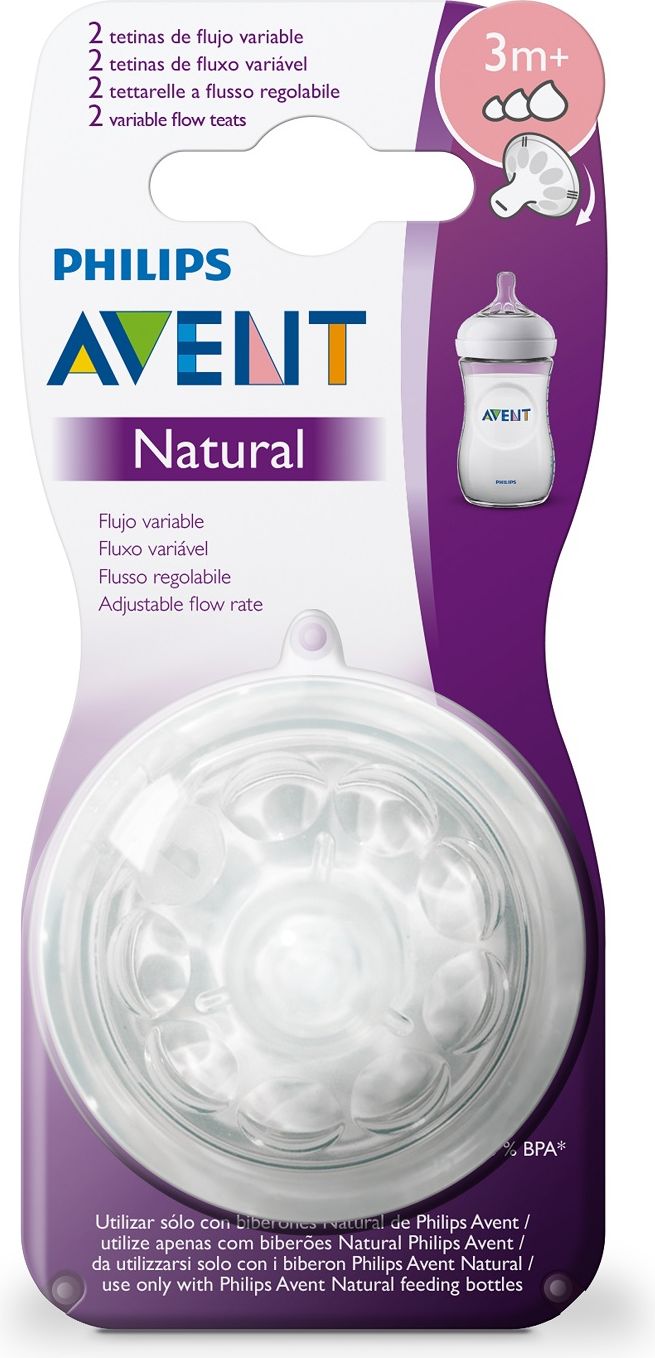 Philips AVENT Dudlík NATURAL variabilní průtok, 2 ks - obrázek 1