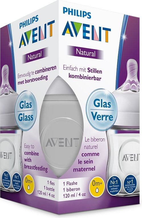 Avent lahev Natural čiré sklo 120 ml - obrázek 2