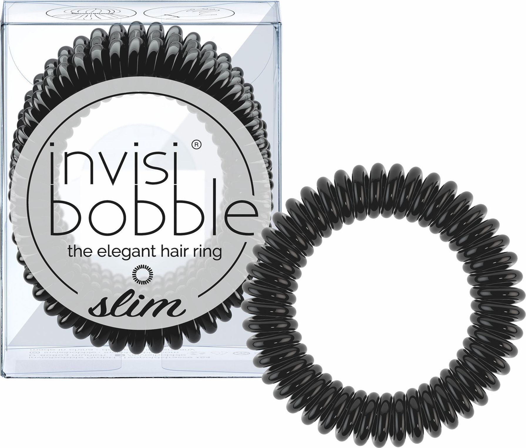 invisibobble Slim gumičky do vlasů 3 ks True Black 3 ks - obrázek 1