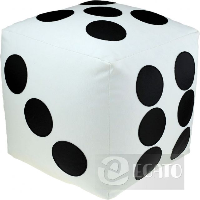 Mamido  Sedací měkká hrací kostka 40 cm bílo - černá - obrázek 1
